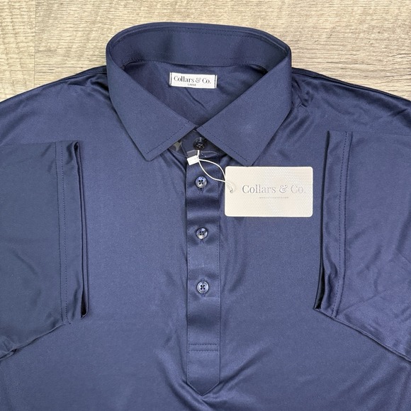 Collars & Co. Other - NEW Collars & Co polo mens large blue active performance stretch business casual